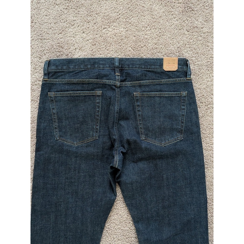 J Crew 770 Stretch Straight Jeans Mens 34x34 (Fits 35x34) Japanese Selvedge NWT - Picture 4 of 15